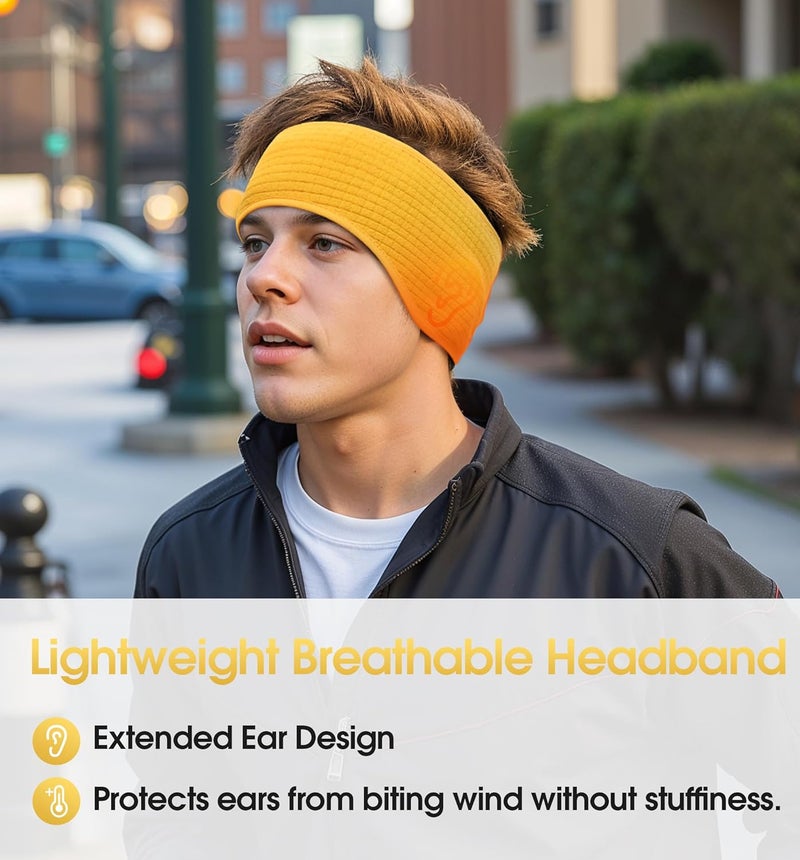 SUNMECI Lightweight Soft Fleece Headband - Breathable Ear Muffs for Men Women in Winter Running Cycling Ski Comfortable Warm for Clod Weather Sports - Image 3